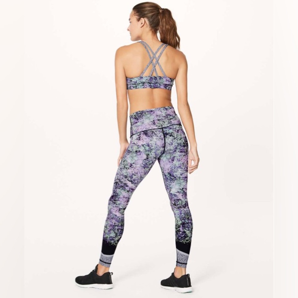 Lululemon Wunder Under Hi-Rise Tight - Purple (Vivid Vision Multi Black) - 4